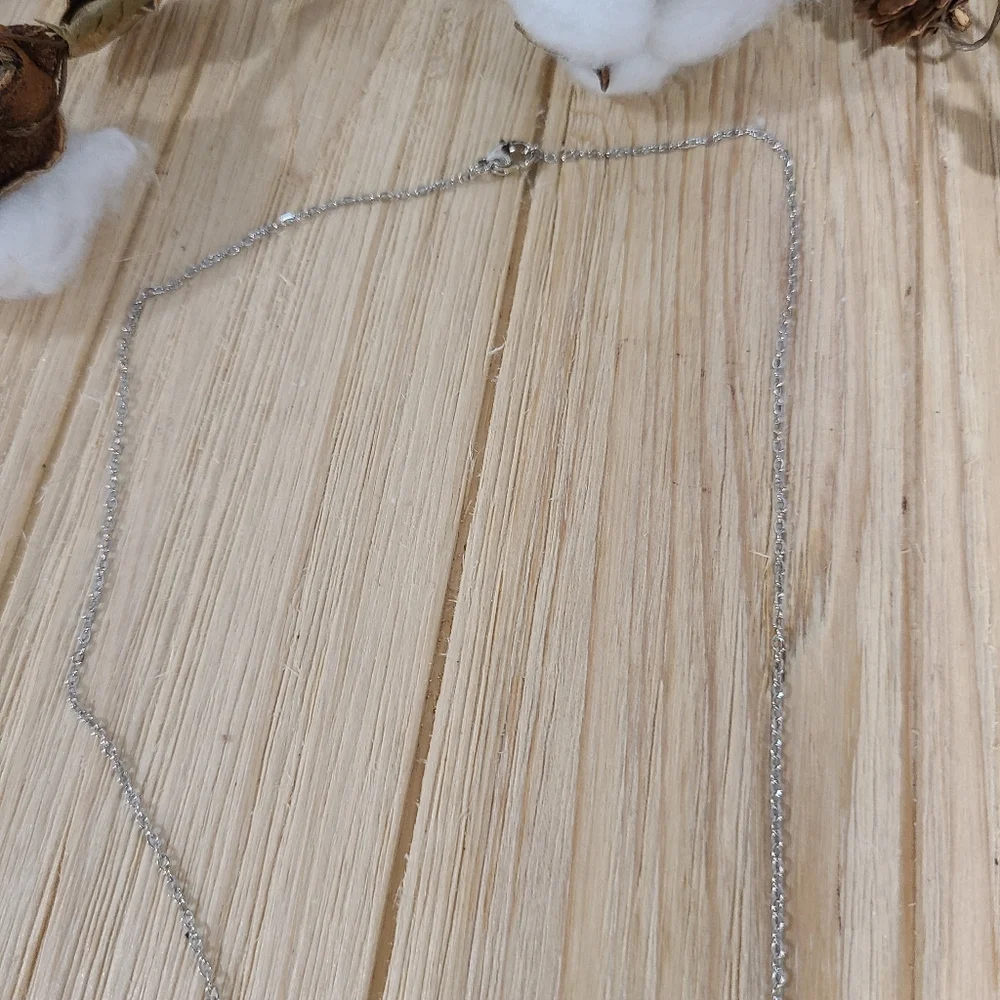 🌟🌟NEW🌟🌟GLAMOROUS!! Genuine 5 Round CZ 1 Carat  Necklace in SILVER 🌟🌟 - Picture 15 of 15